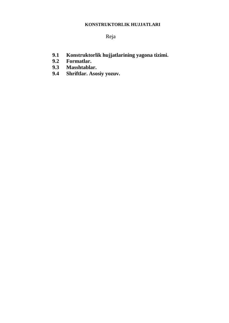 KONSTRUKTORLIK HUJJATLARI 1