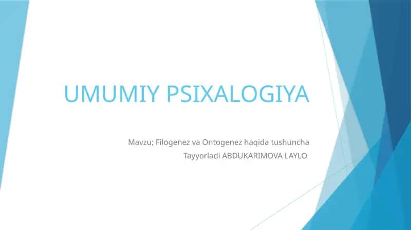 Filogenez va ontogogenez haqida tushuncha 1