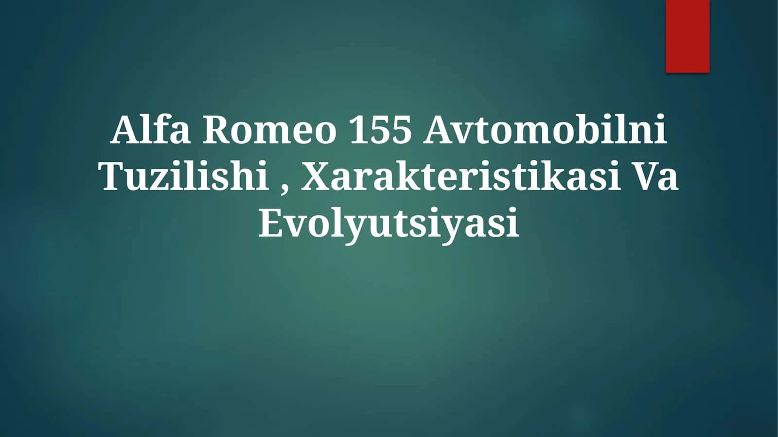 Alfa Romeo 155 Avtomobilni Tuzilishi, Xarakteristikasi Va Evolyutsiyasi 1