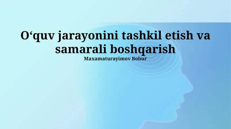 Samarali ta'lim boshqaruvi 1