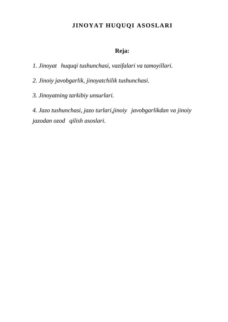 JINOYAT HUQUQI ASOSLARI 1