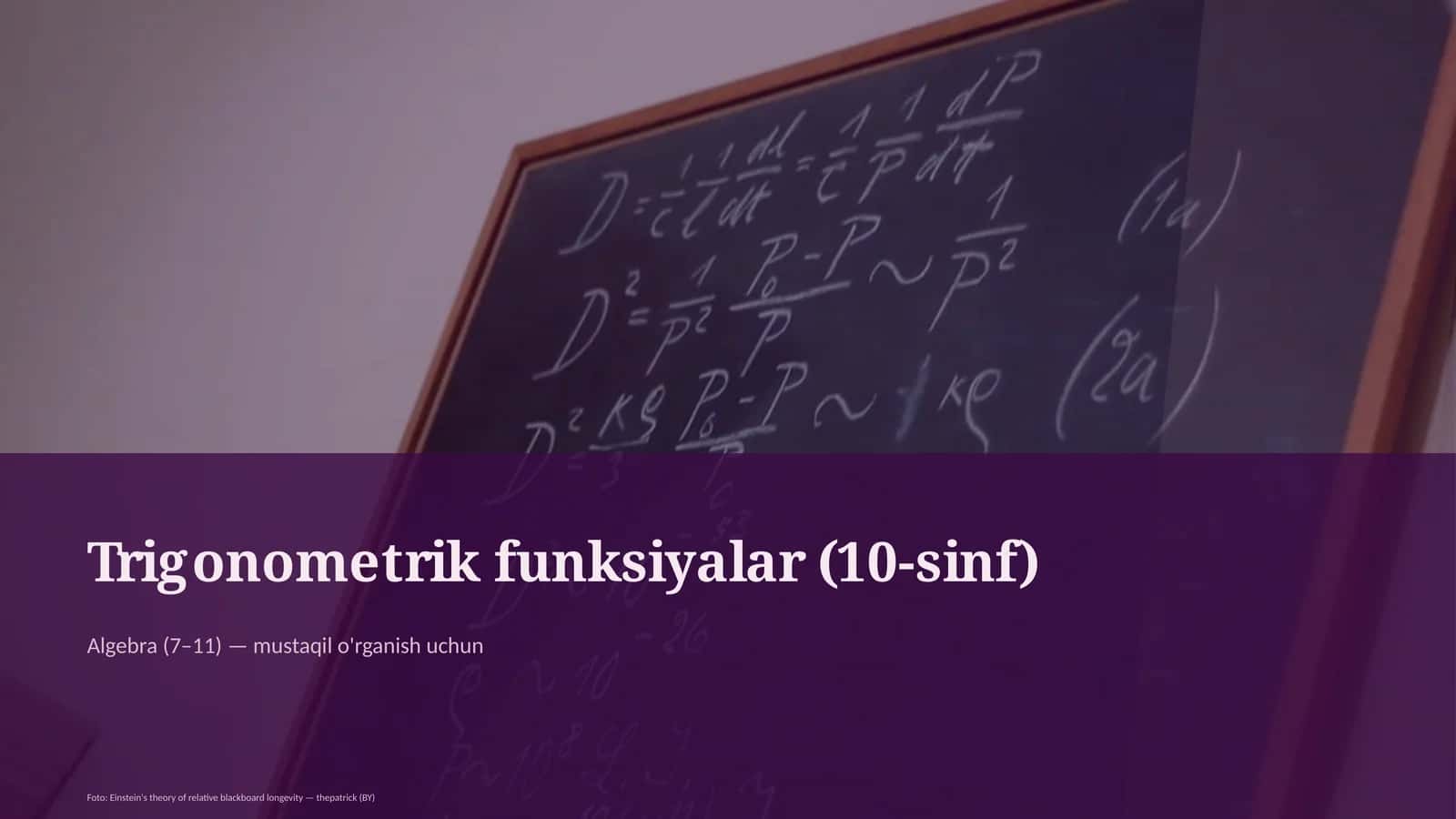 Trigonometrik funksiyalar (10-sinf) 1