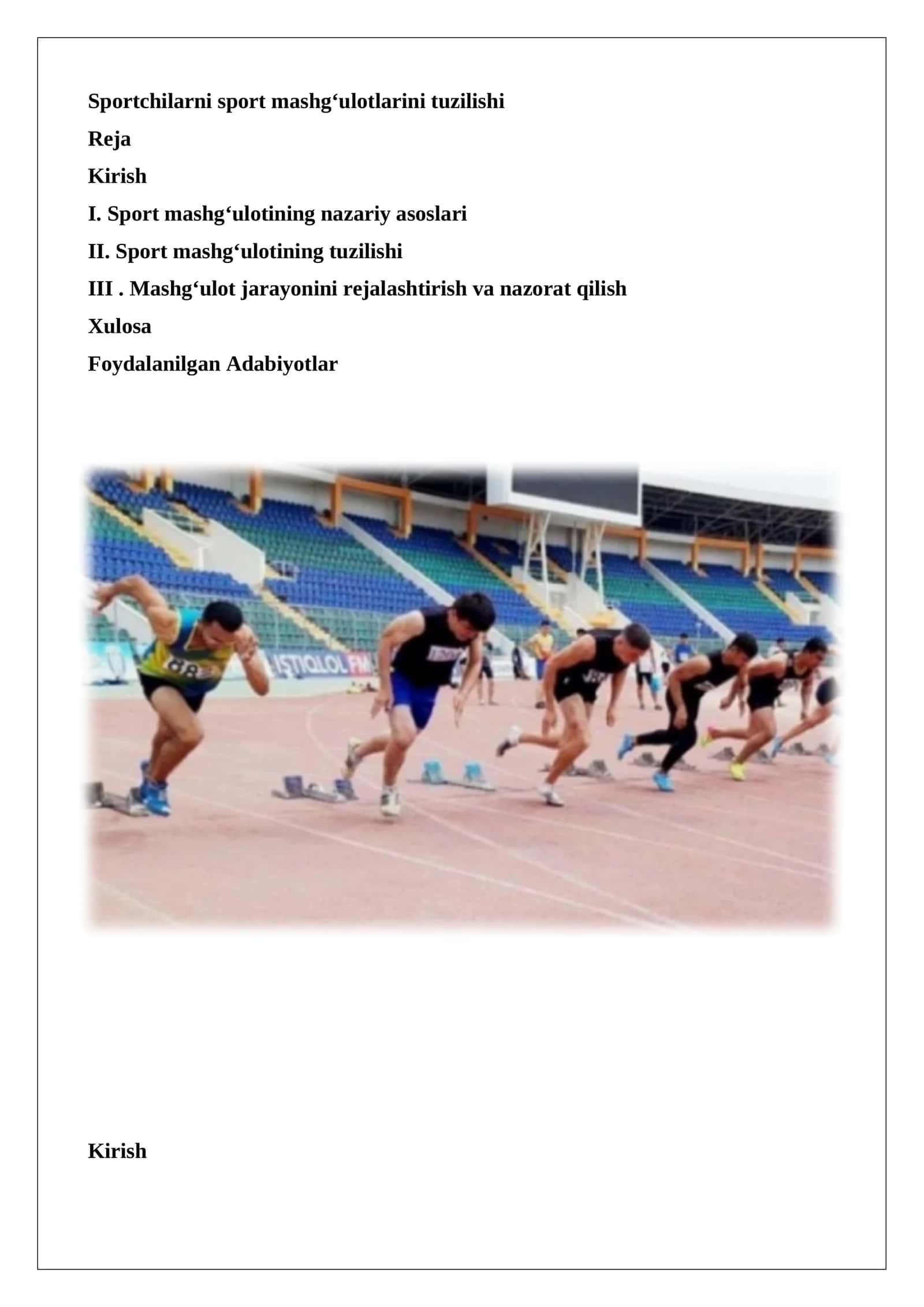 Sportchilarni sport mashg‘ulotlarini tuzilishi 1