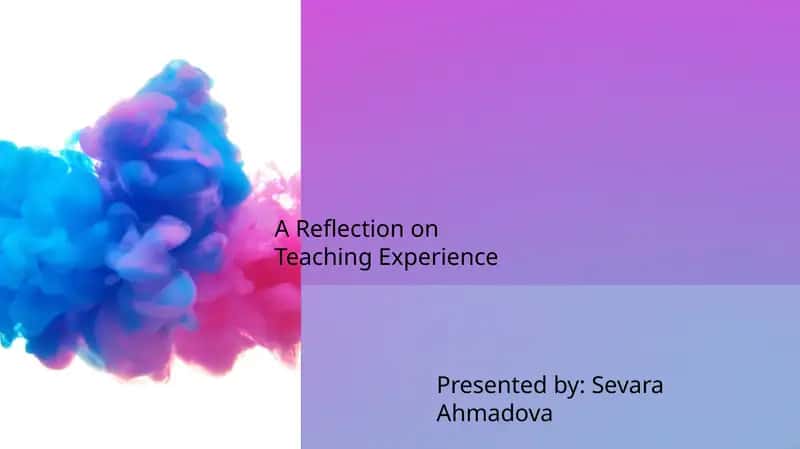A Reflection on Teaching Experience 1