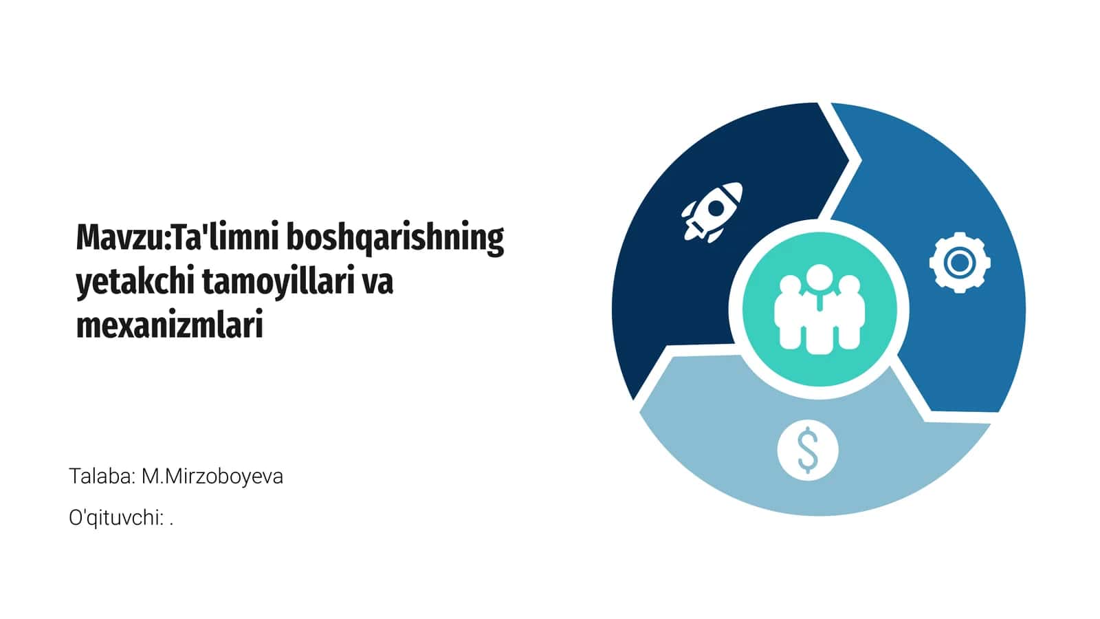 Ta'limni boshqarishning yetakchi tamoyillari va mexanizmlari 1
