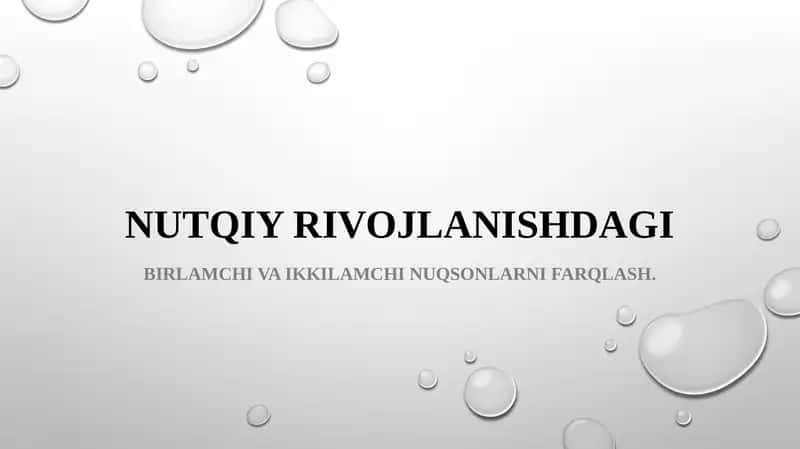 Nutqiyrivojlanishdagi 1