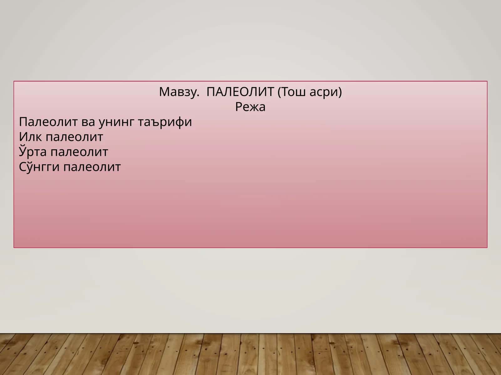ПАЛЕОЛИТ 1
