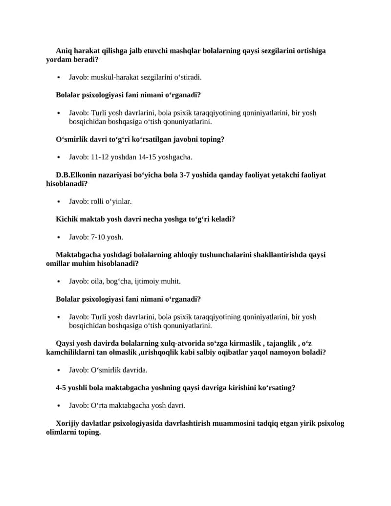 Bolalar Psixologiyasi 1