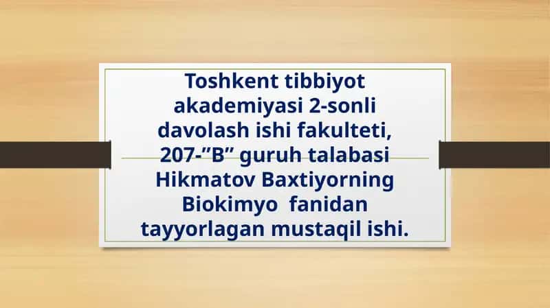 Biologik oksidlanish 1