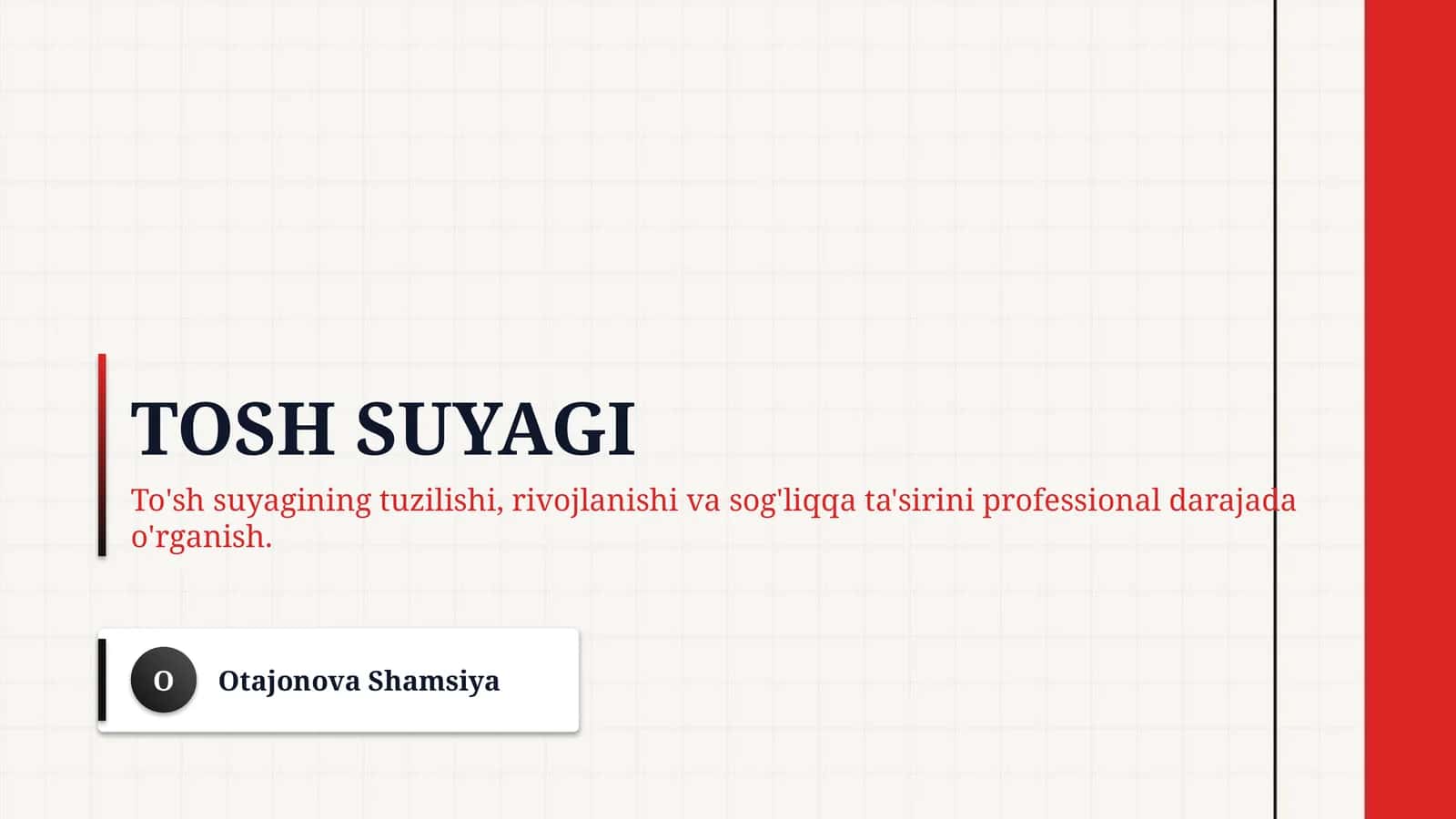 Tosh suyagi 1