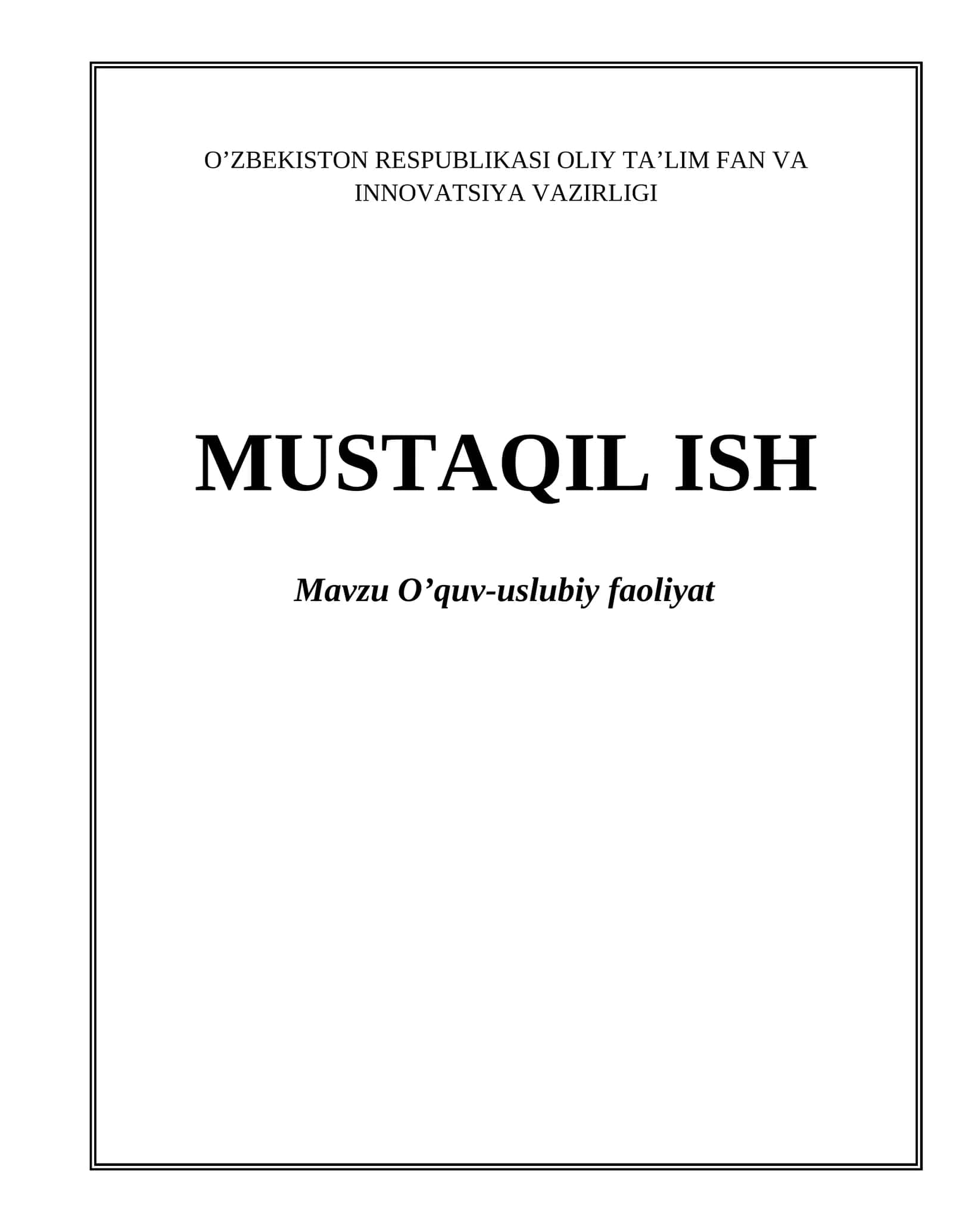 Ta'lim-tarbiyaviy faoliyat 1
