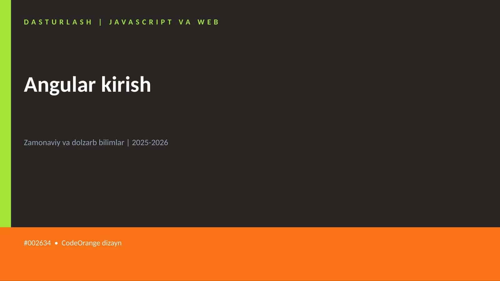 Angular kirish 1