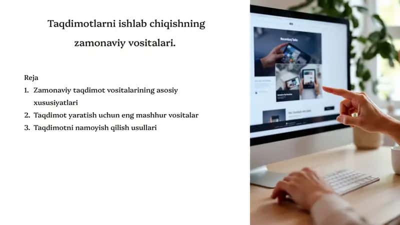 Taqdimotlarni ishlab chiqishning zamonaviy vositalari 1