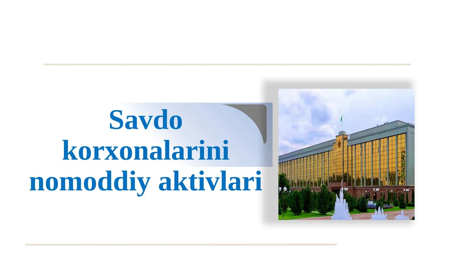 Savdo korxonalarini nomoddiy aktivlari 1