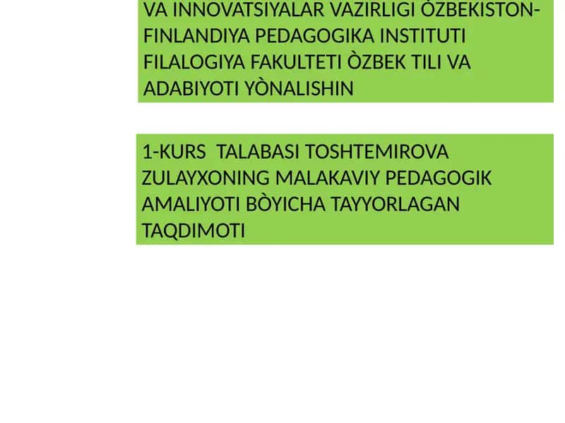 Tanadagi Oliy ta'limga yo'naltirilgan pedagogik ta'lim 1