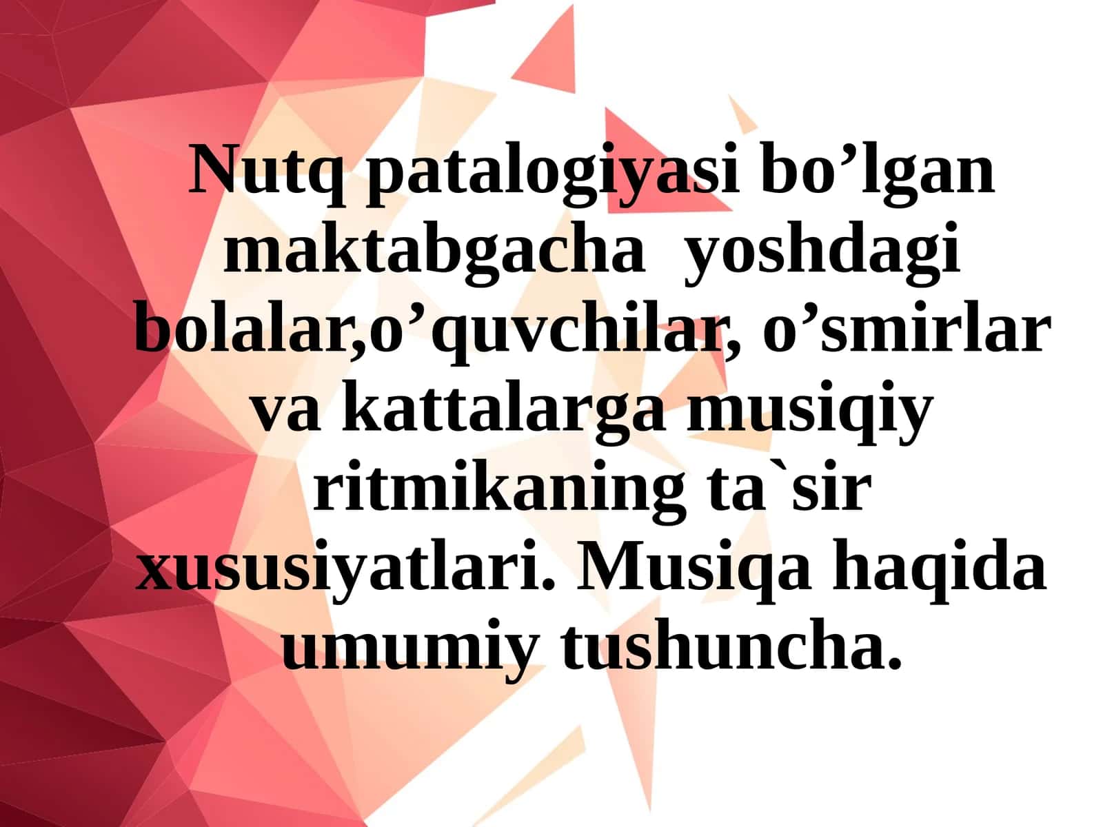 Nutq patologiyasi bo'lgan maktab gacha yoshdagi bolalar uchun musiqa ta'limi 1