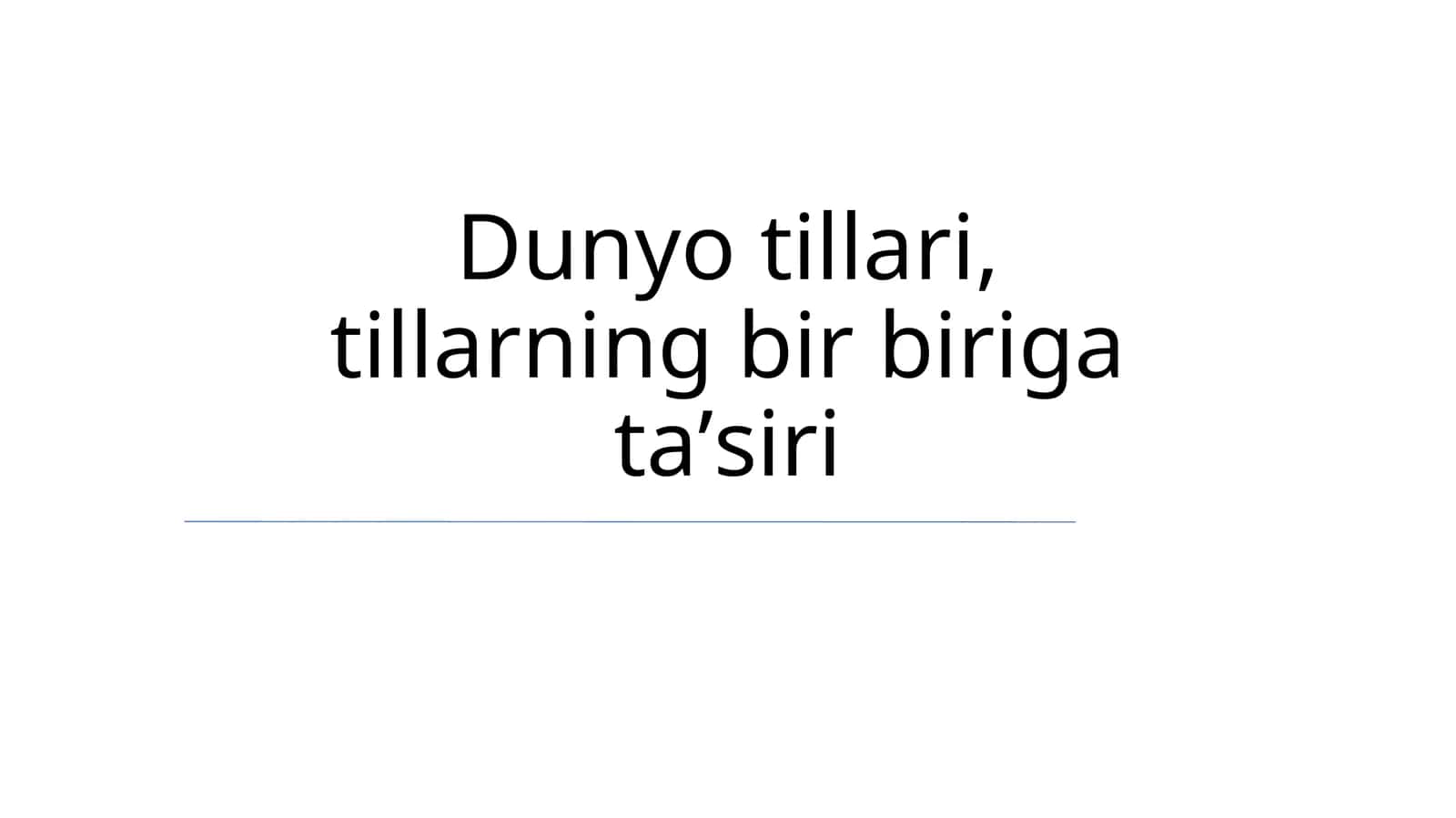 Til aloqasi va yaqinlashuvi 1
