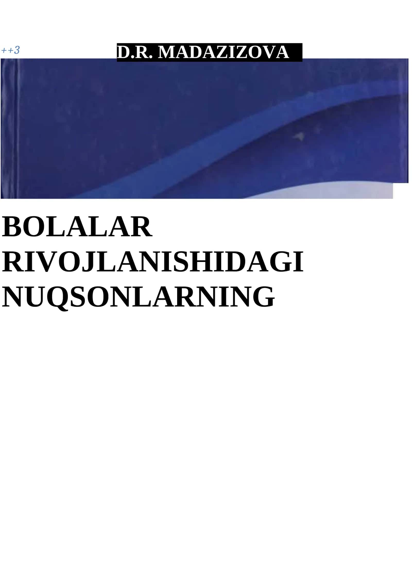 Bolalar rivojlanishiagi nuqsonlarning klinik asoslari 1
