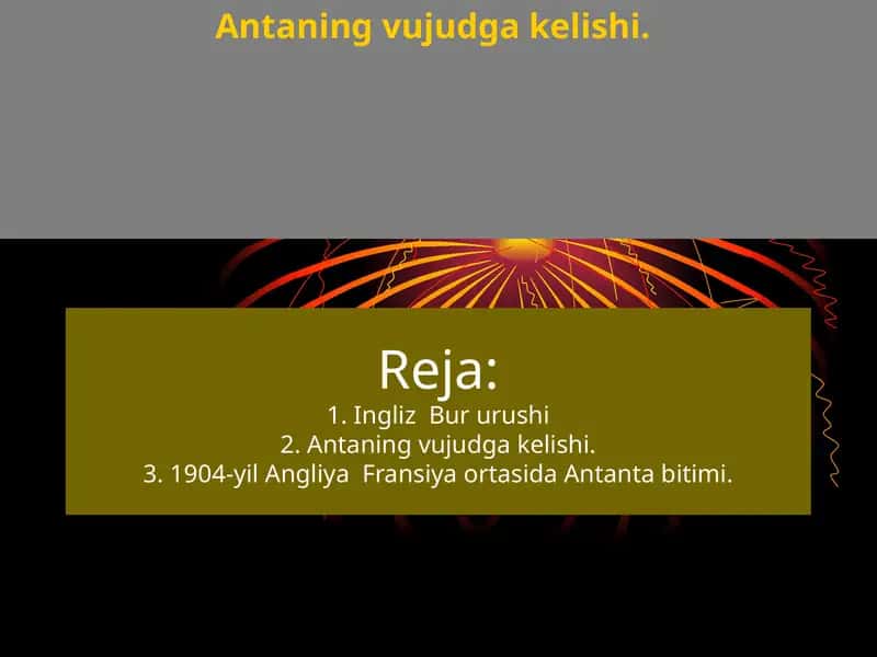 Antaning vujudga kelishi. 1