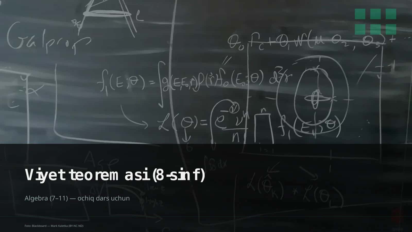 Viyet teoremasi (8-sinf) 1