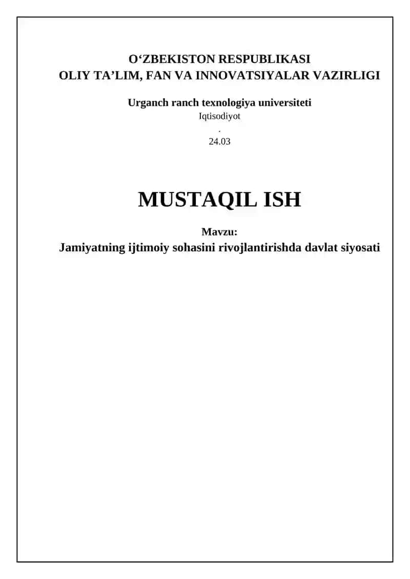MUSTAQIL ISH 1