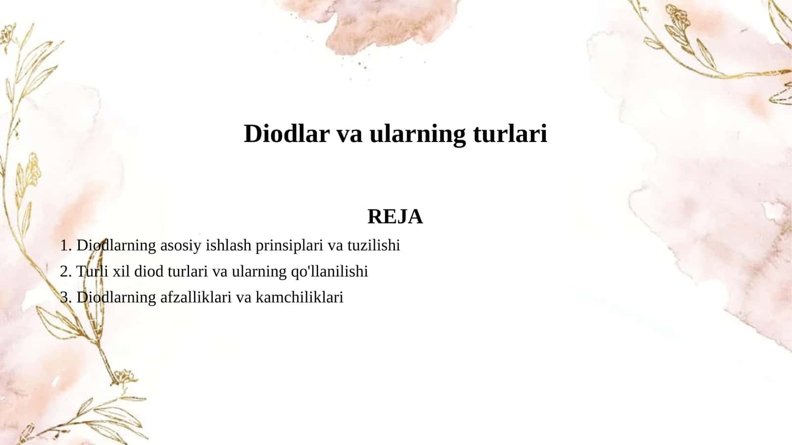 Diodlar va ularning turlari 1