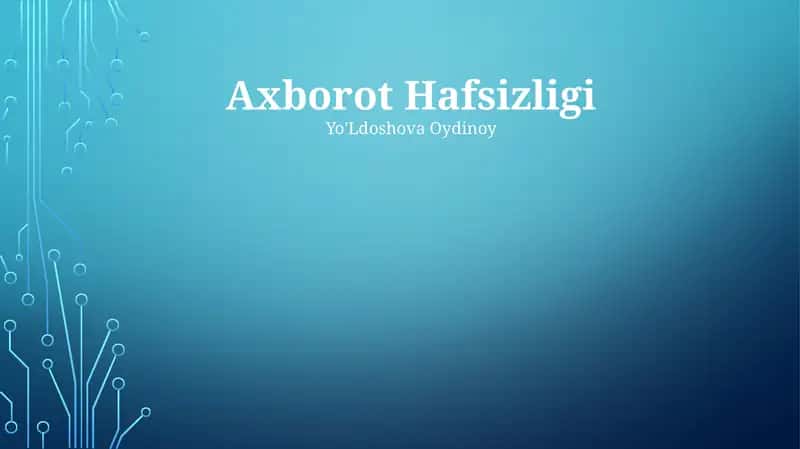 Axborot Hafsizligi 1