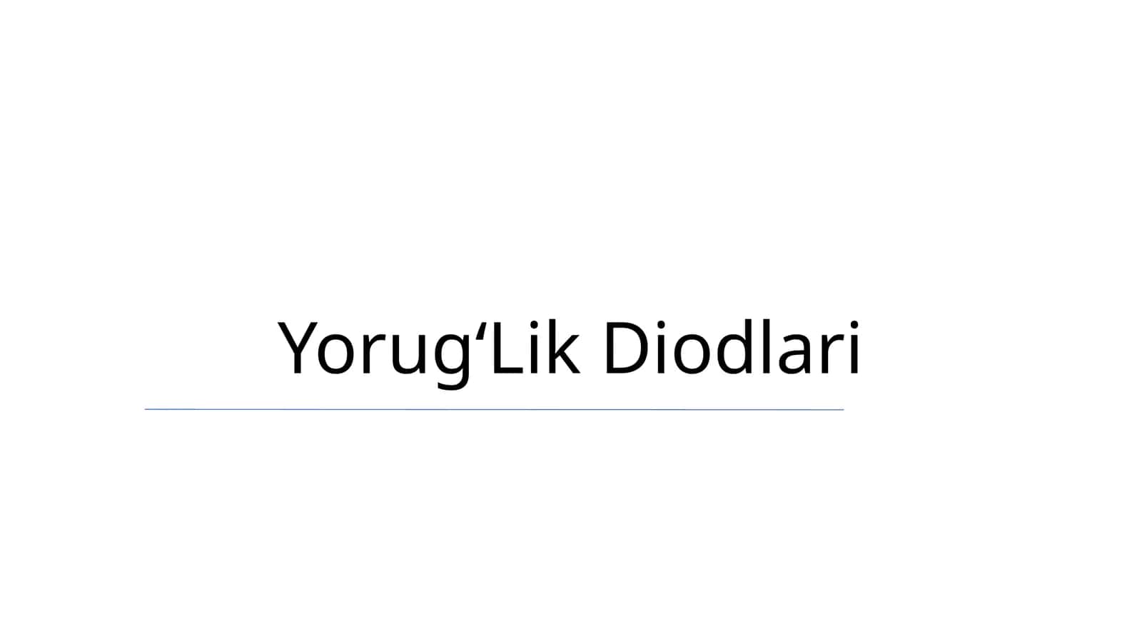 Yorug‘Lik Diodlari 1