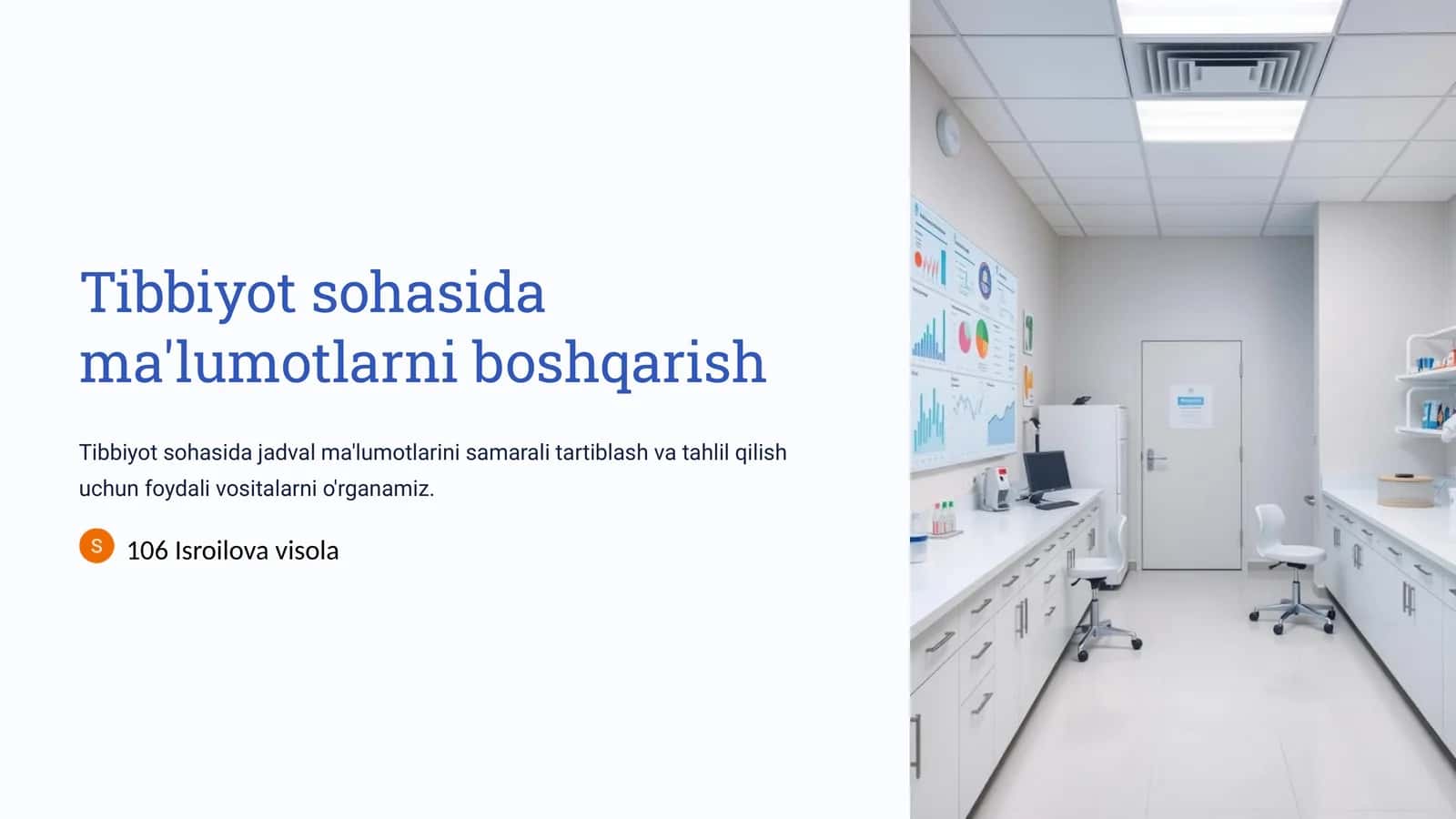 Tibbiyot sohasida ma'lumotlarni boshqarish 1