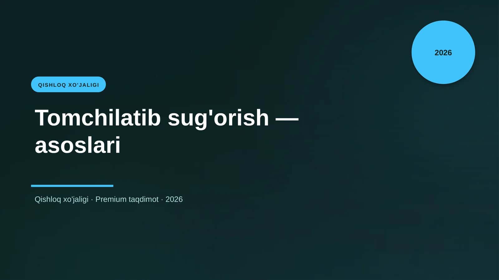 Tomchilatib sug'orish — asoslari 1