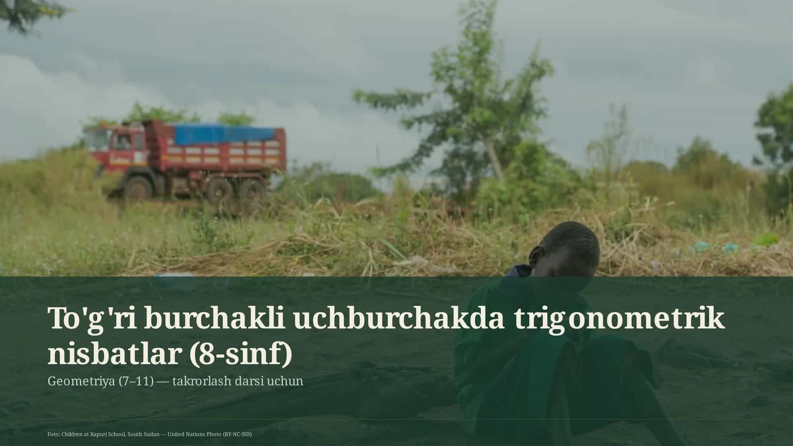 To'g'ri burchakli uchburchakda trigonometrik nisbatlar (8-sinf) 1