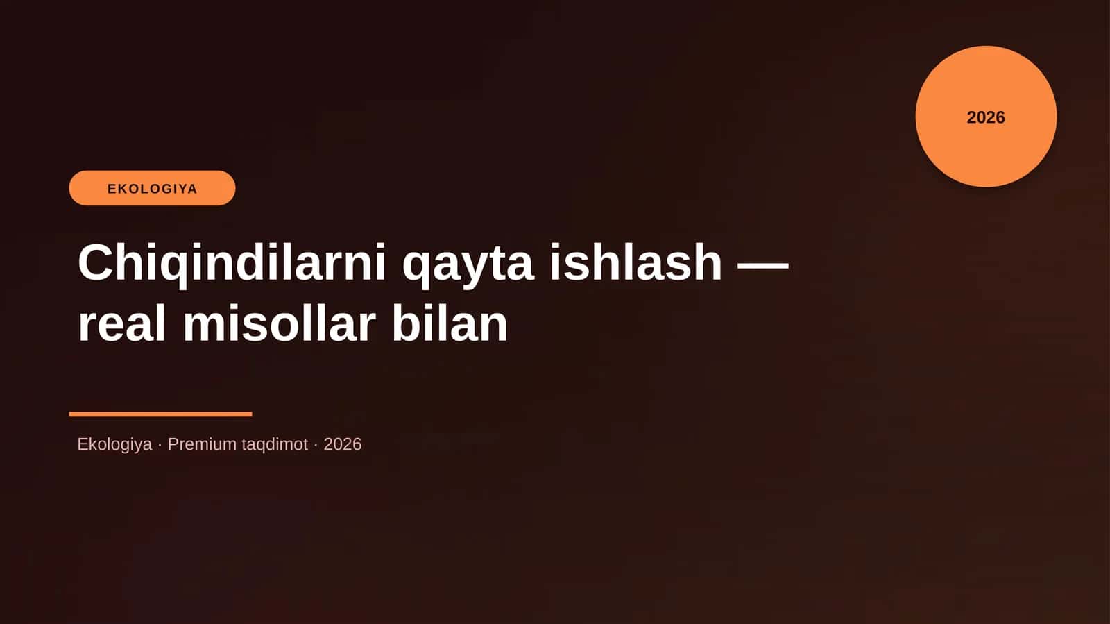 Chiqindilarni qayta ishlash — real misollar bilan 1