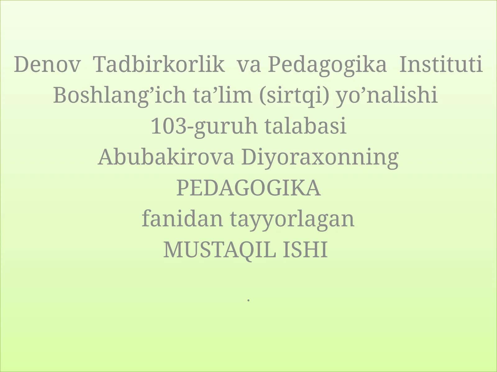 O'QUVCHILARNI MA'NAVIY-AXLOQIY TARBIYALASHDA BADIIY PEDAGOGIKANING AHAMIYAT 1