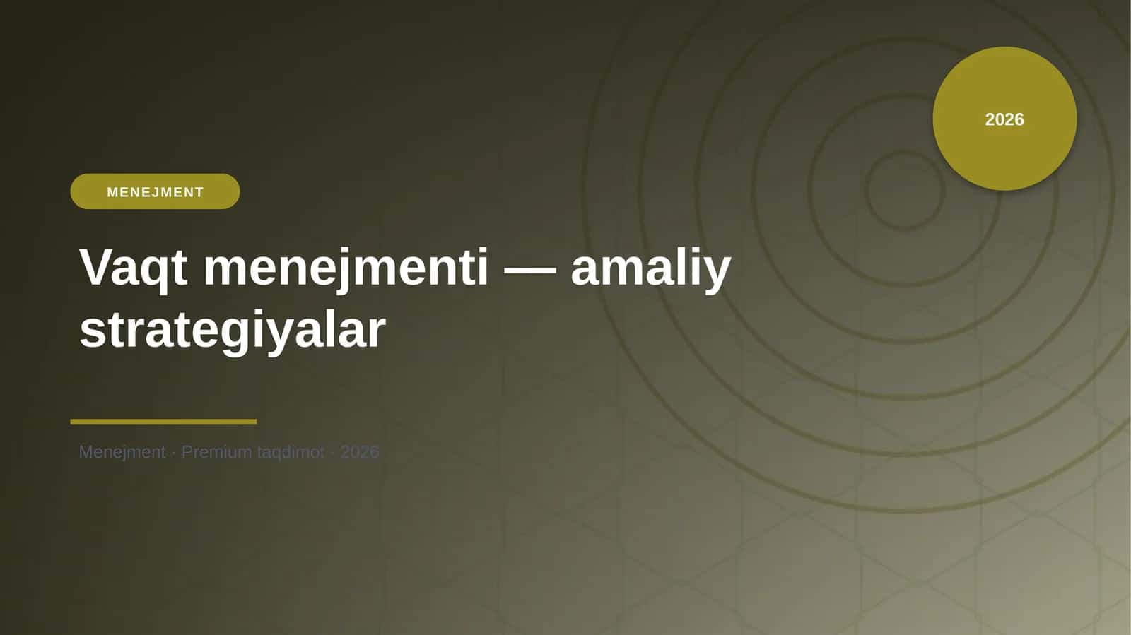Vaqt menejmenti — amaliy strategiyalar 1