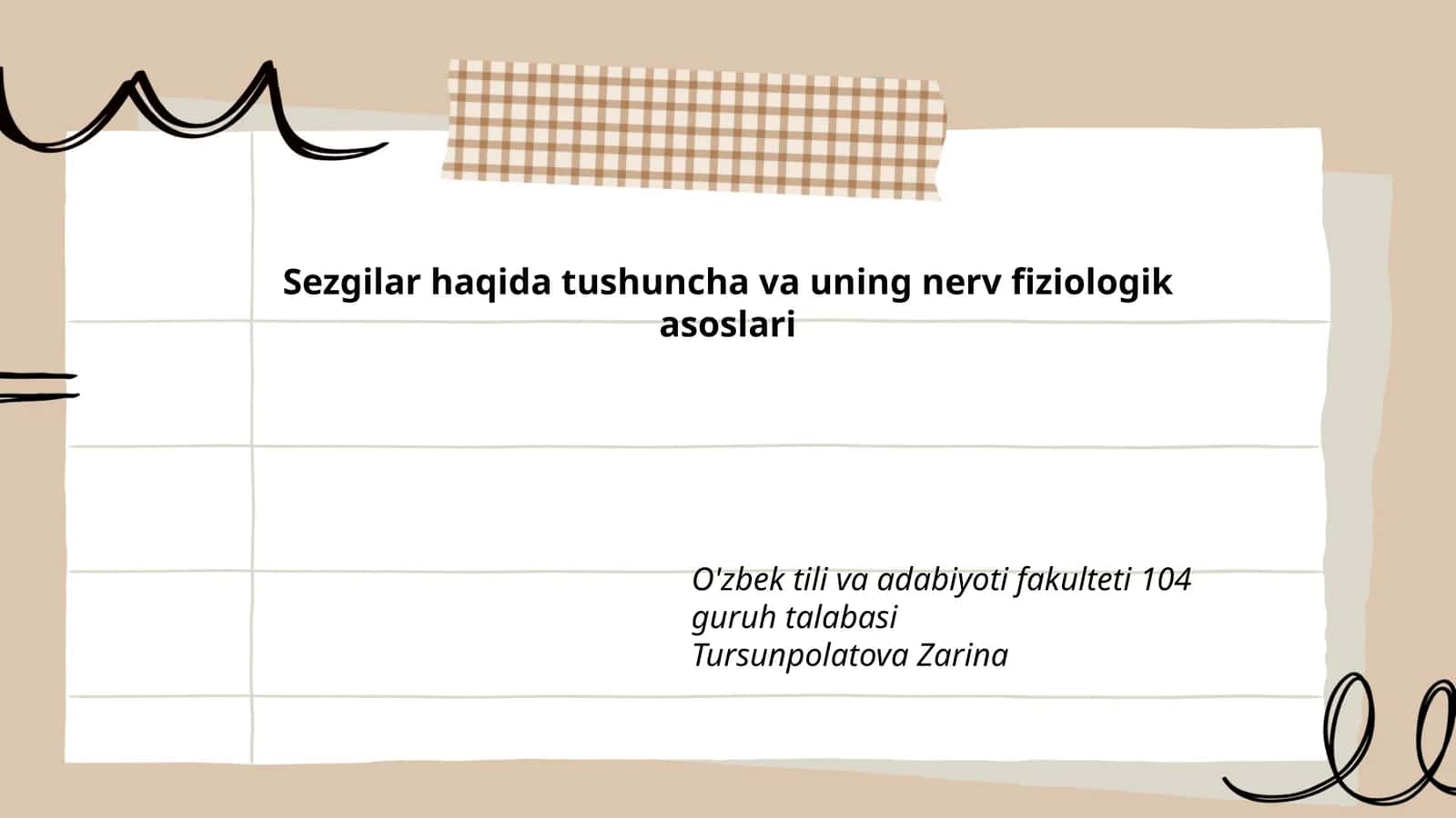 Sezgilar haqida tushuncha va uning nerv fiziologik asoslari 1