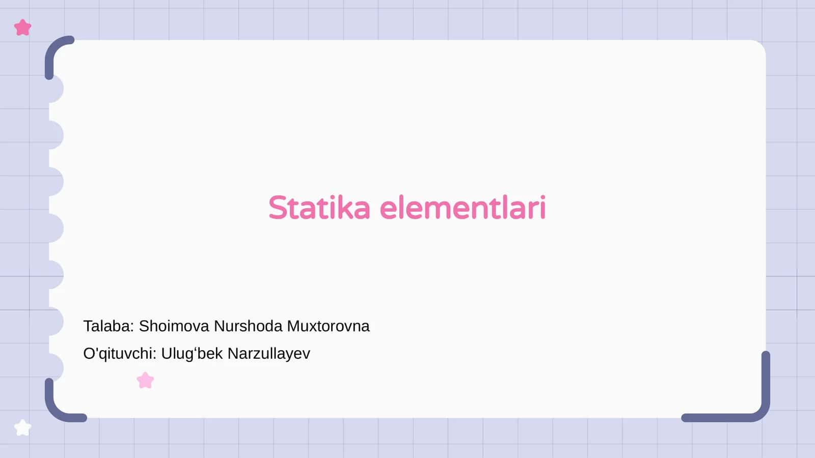 Statika elementlari 1
