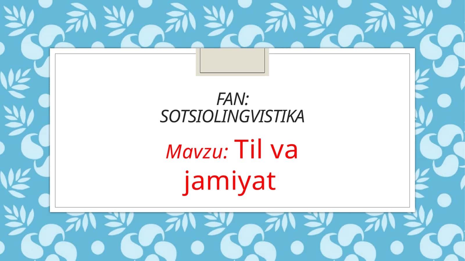 Til va jamiyat 1