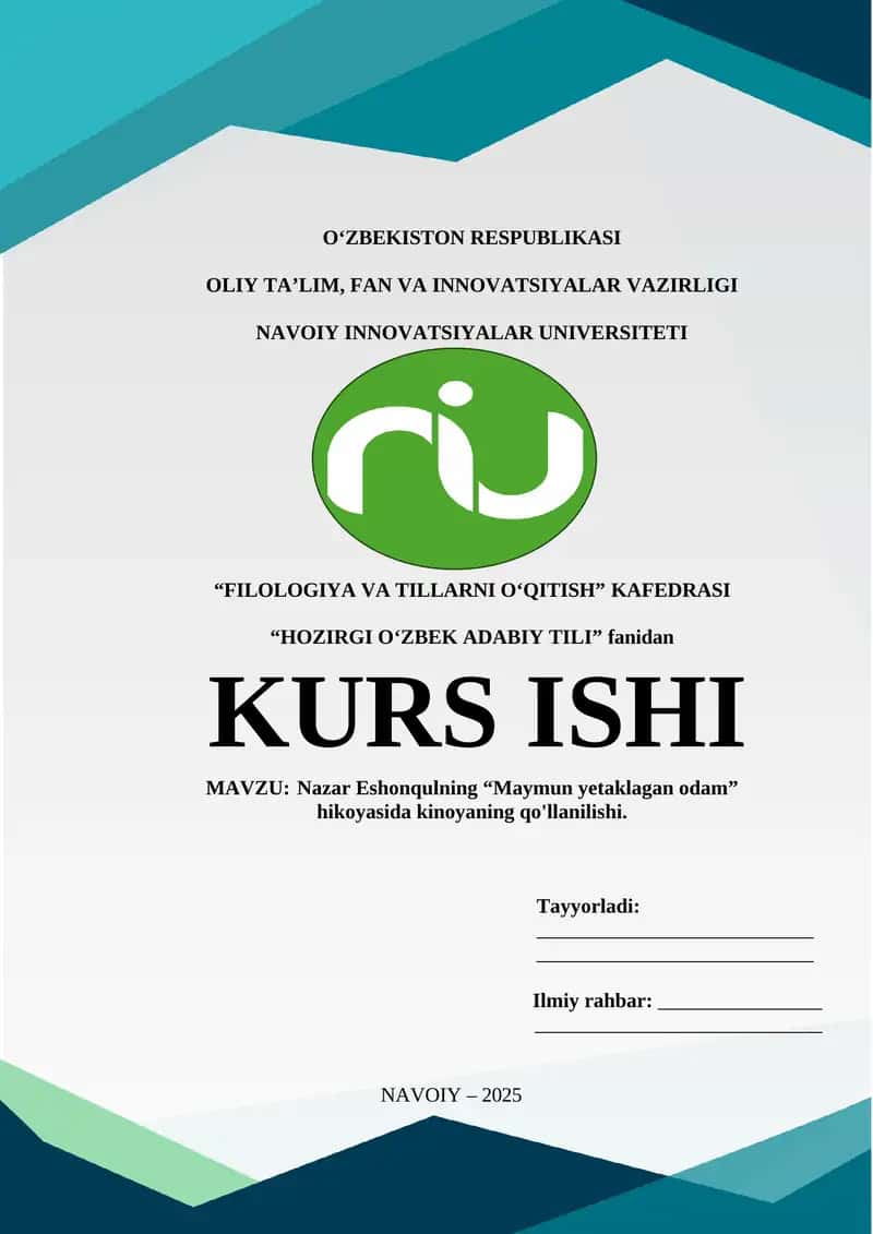 "MAYMUN YETAKLAGAN ODAM" HIKOYASIDA KIN 1