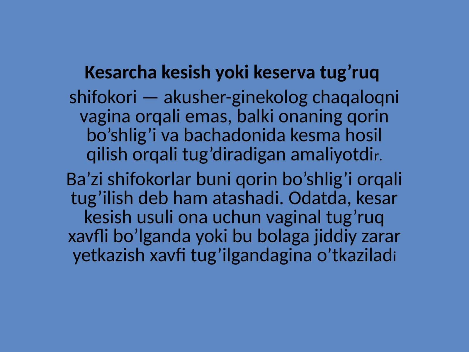 Kesarcha kesish yoki keserva tug’ruq 1