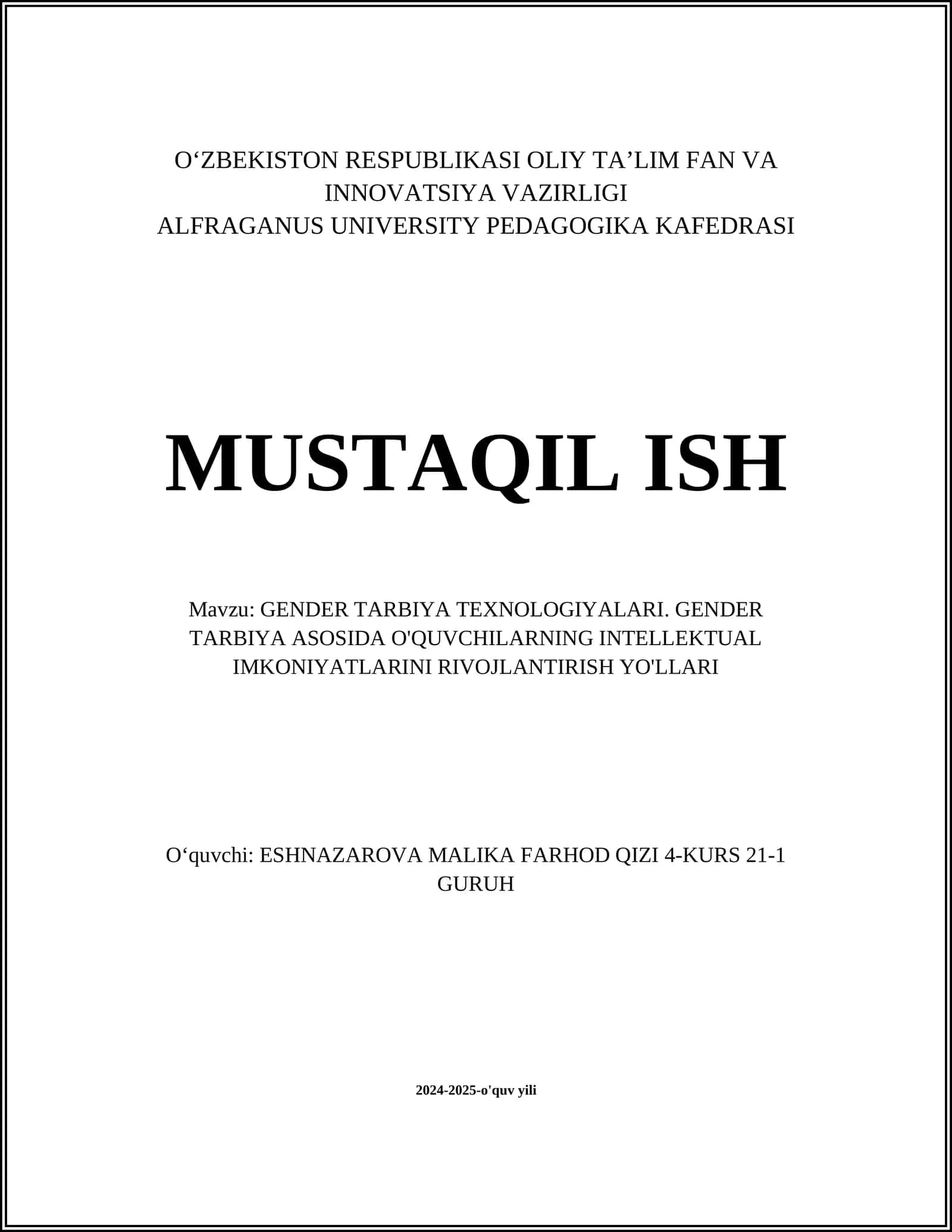 Gender Tarbiya Texnologiyalari 1