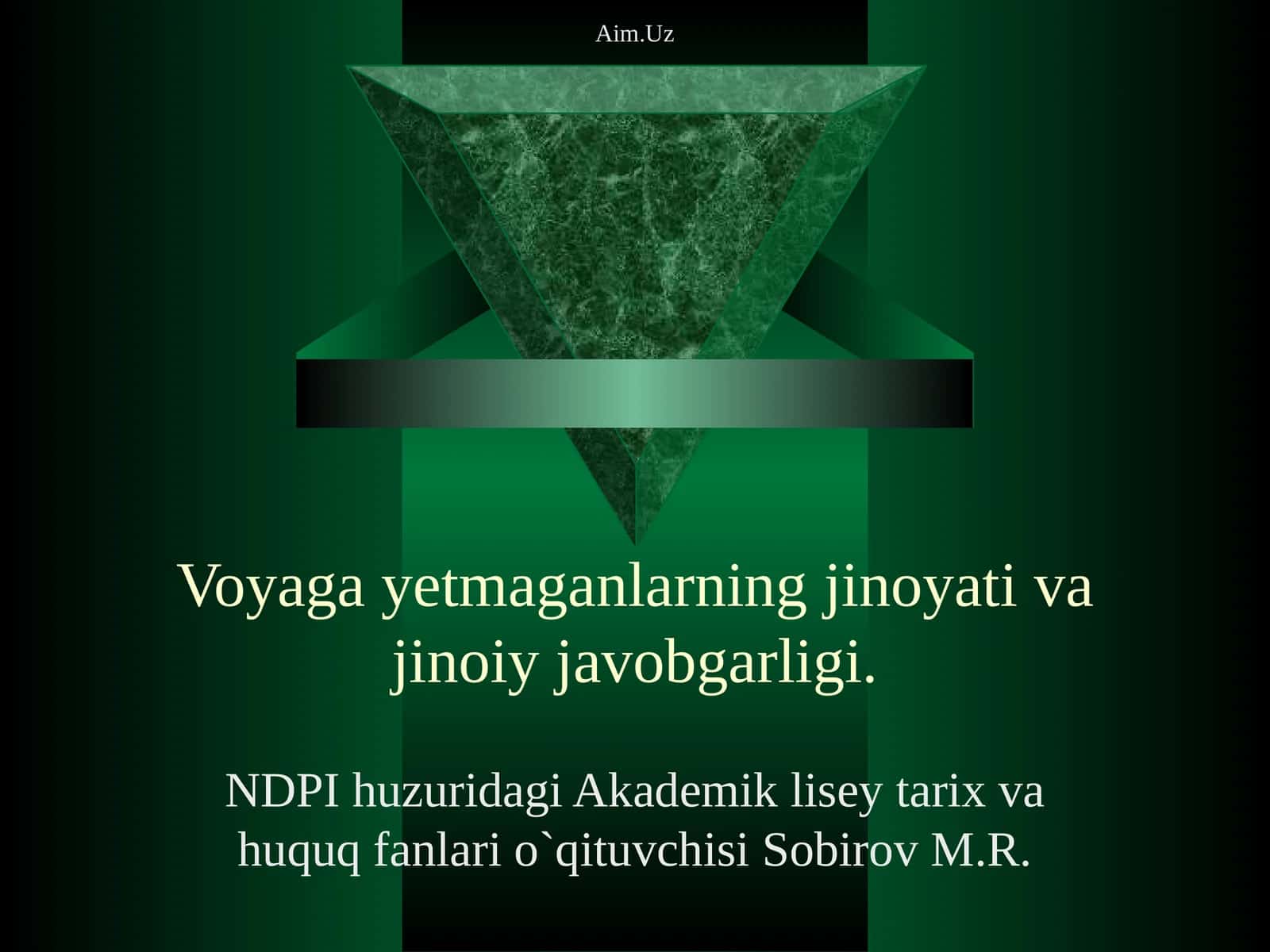 Voyaga etmaganlar ning jinoyati va jinoiy javobgarligi 1