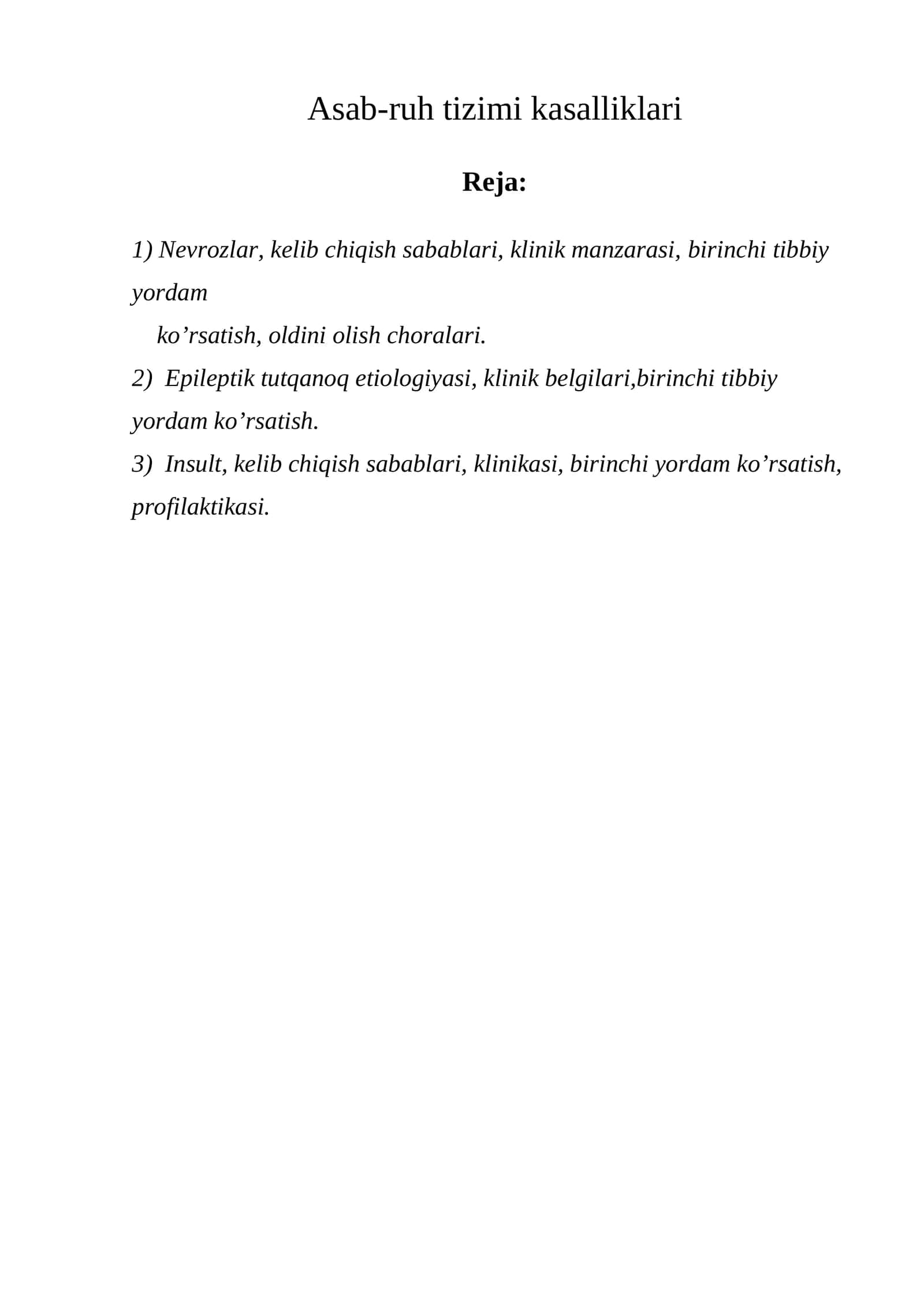 Asab-ruh tizimi kasalliklari 1