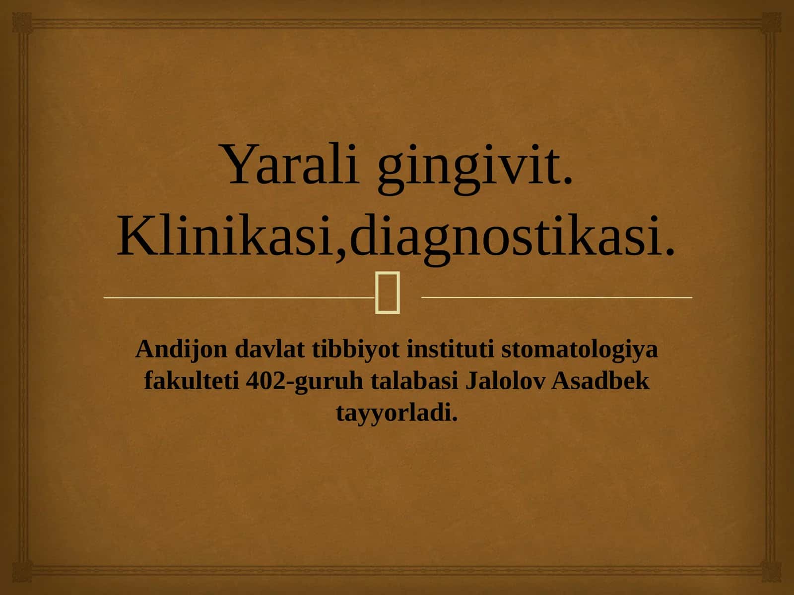 Yarali gingivit. Klinikasi,diagnostikasi. 1