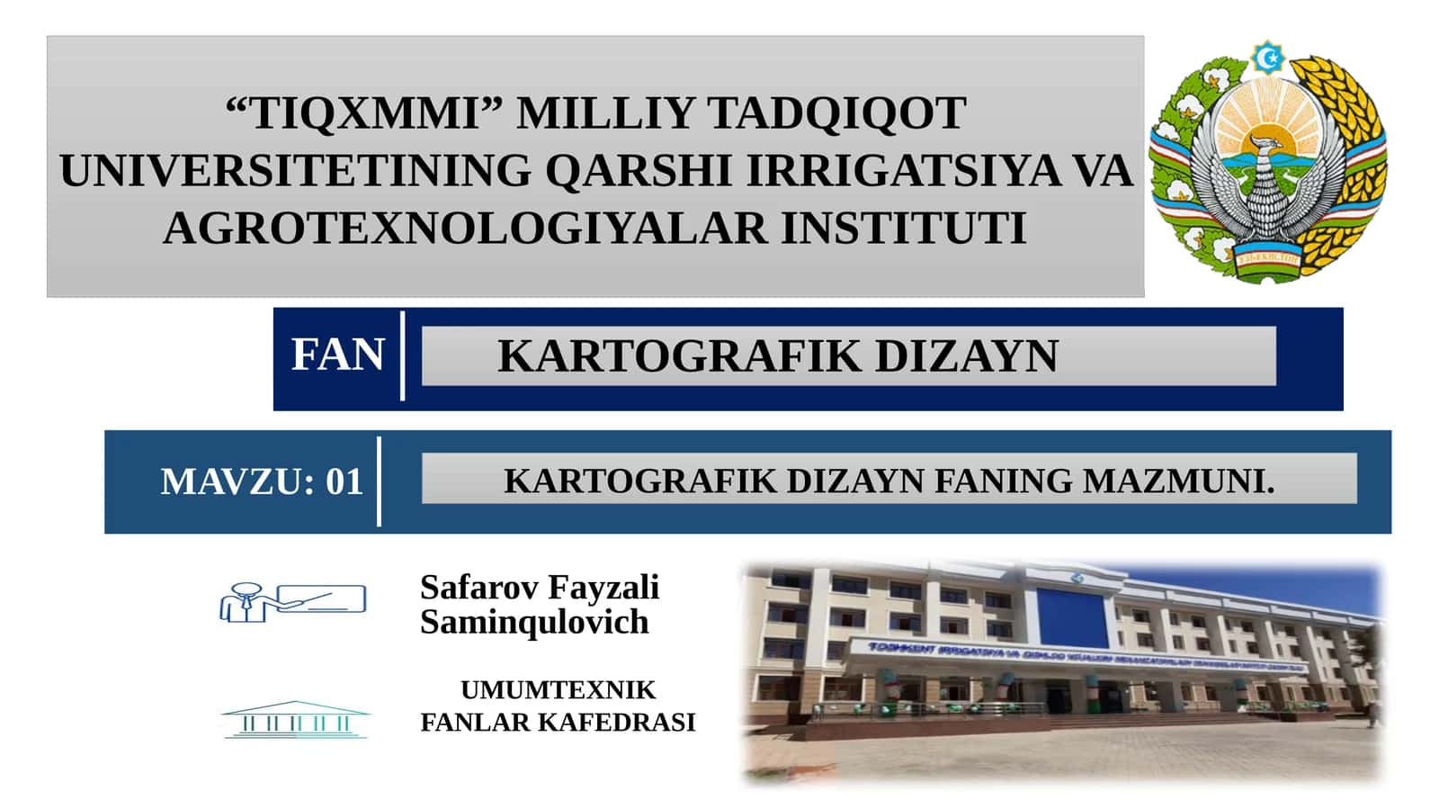 KARTOGRAFIK DIZAYN FANING MAZMUNI 1