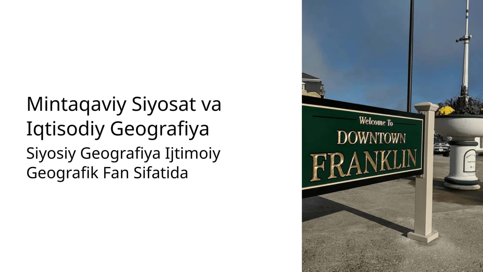 Mintaqaviy Siyosat va Iqtisodiy Geografiya 1