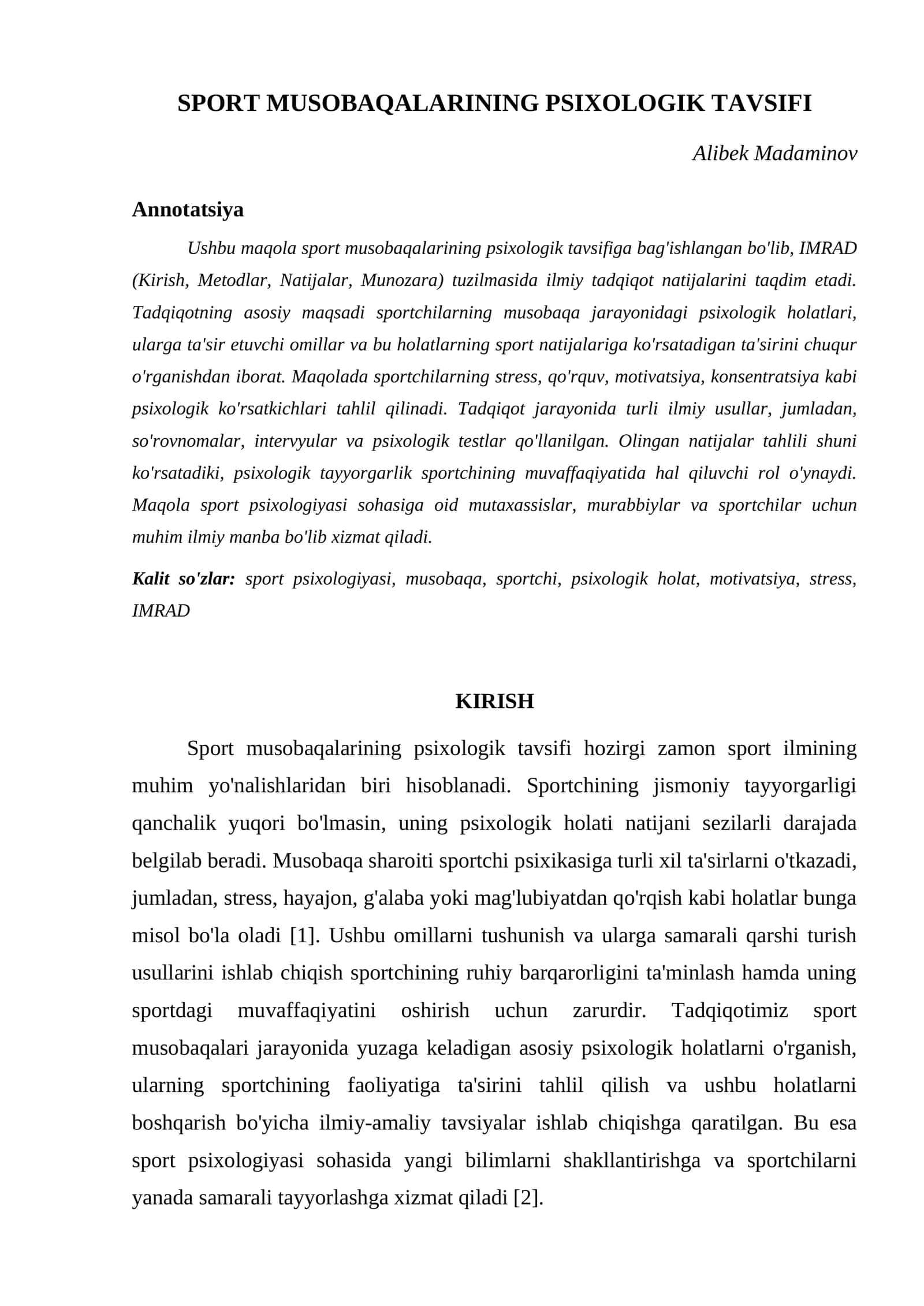 SPORT MUSOBAQALARINING PSIXOLOGIK TAVSIFI 1