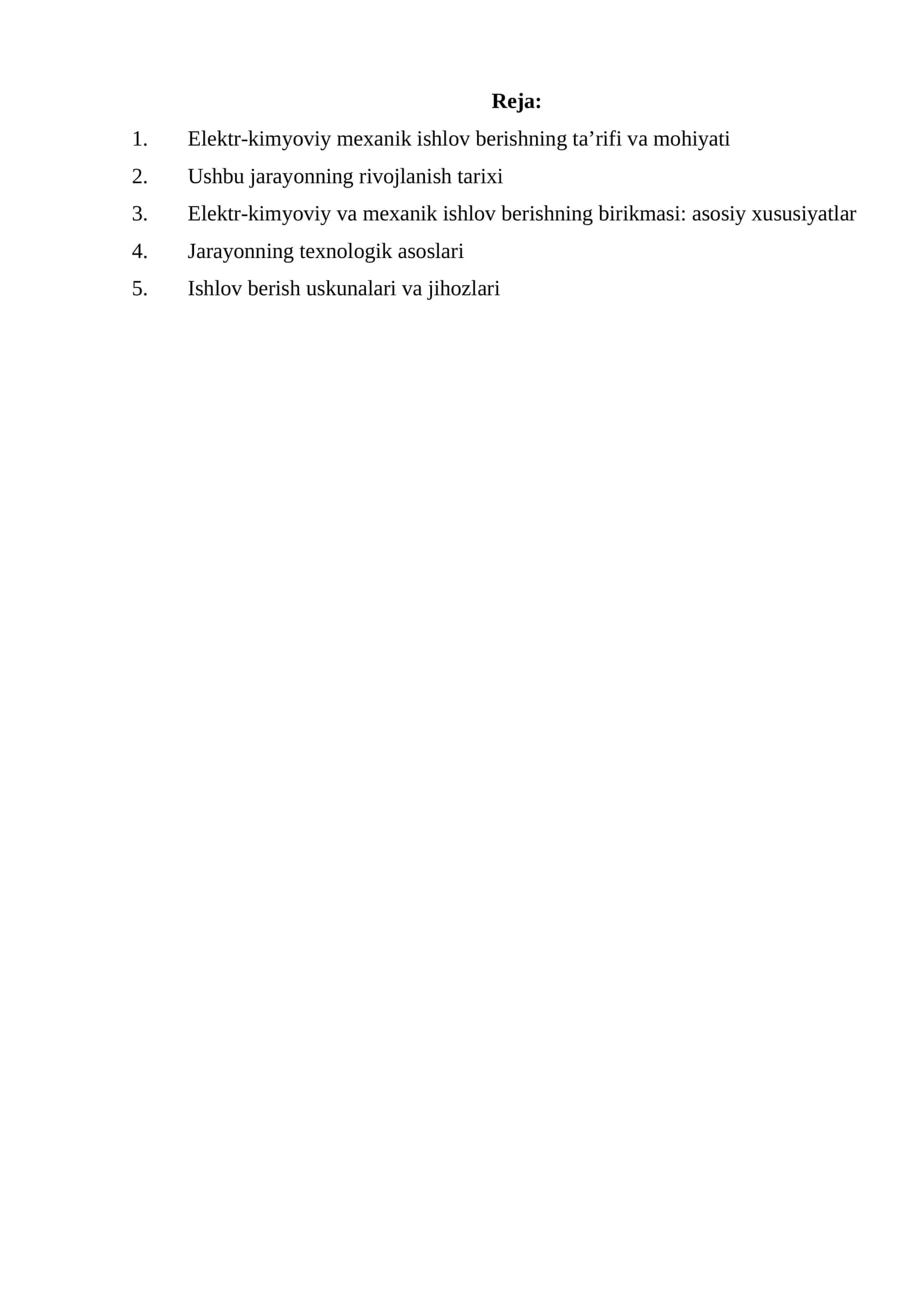 Elektr-kimyoviy mexanik ishlov berish 1