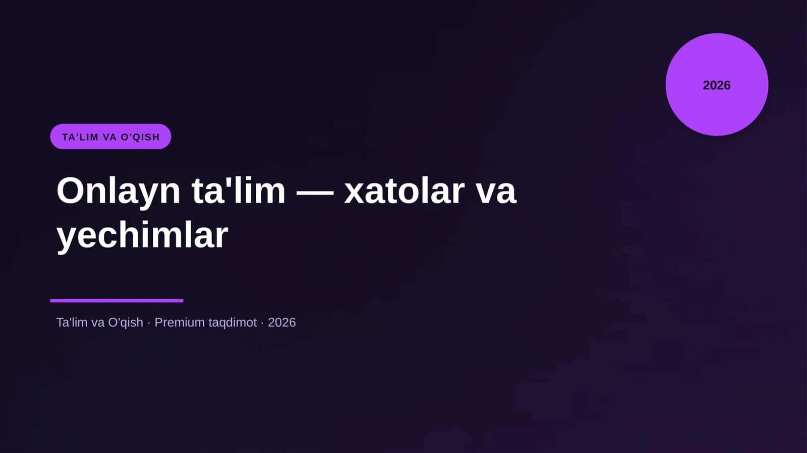 Onlayn ta'lim — xatolar va yechimlar 1