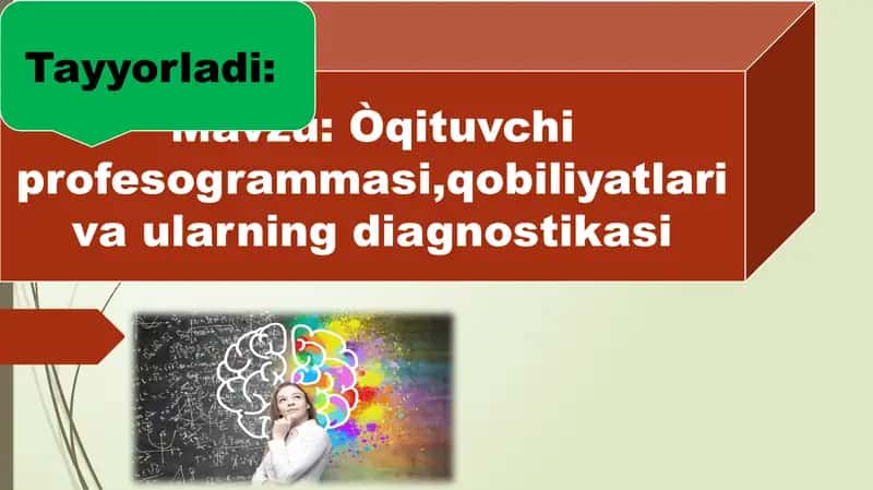 Òqituvchi profesogrammasi, qobiliyatlari va ularning diagnostikasi 1