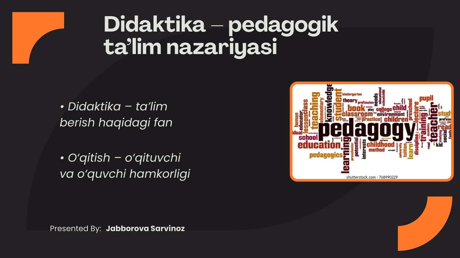 Didaktika – pedagogik ta’lim nazariyasi 1